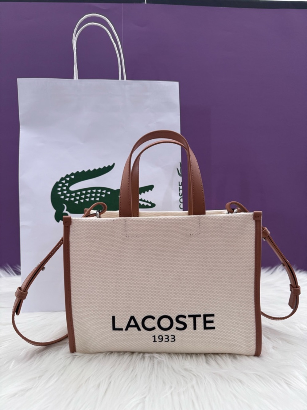 Lacoste Women’s Small Heritage Canvas Tote
